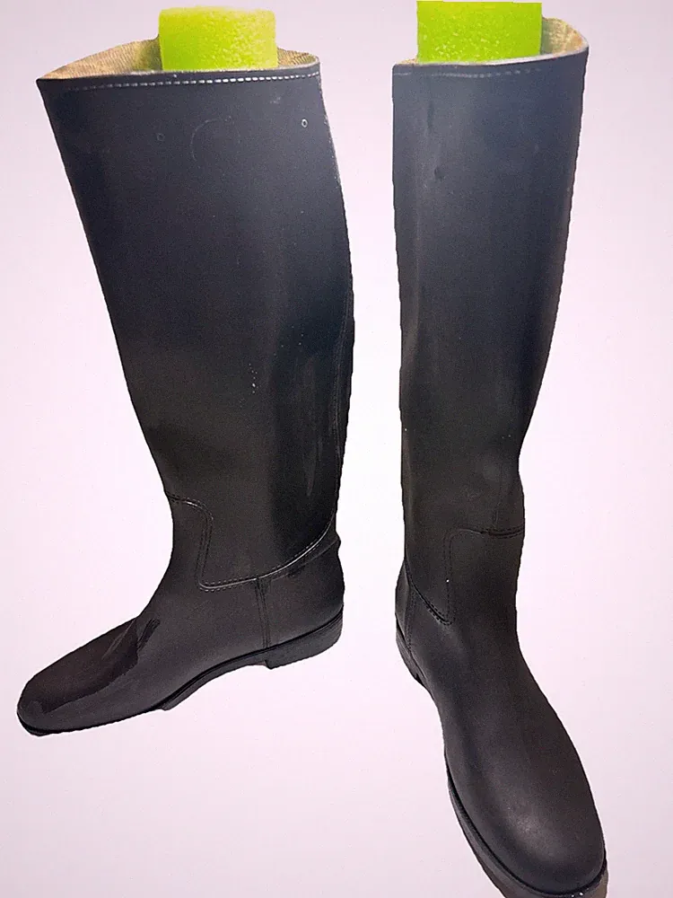 Cadett Israel Tall Rubber Riding Boots Women's US 8 /Eu 39 Black Equestrian rain